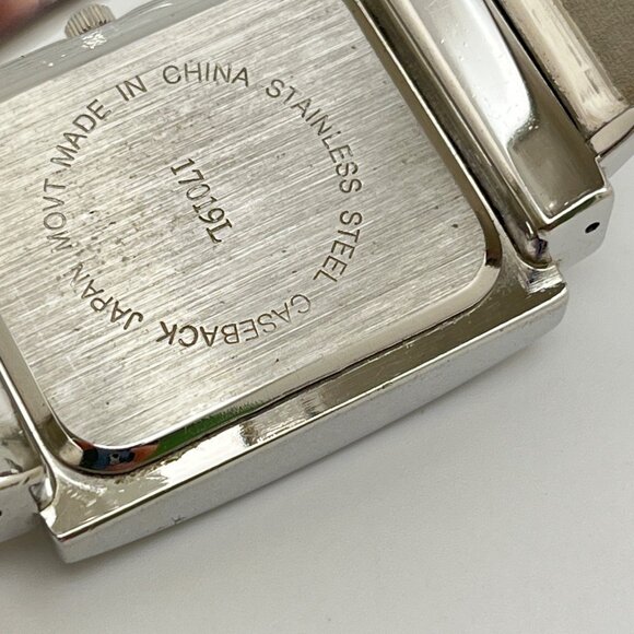 Vivani Womens Silver Tone Cuff Watch Bracelet Bangle Rhinestone Accents - Picture 3 of 8